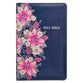 KJV Deluxe Gift Bible Blue Floral With Zipper and Thumb Index (Red Letter Edition)
