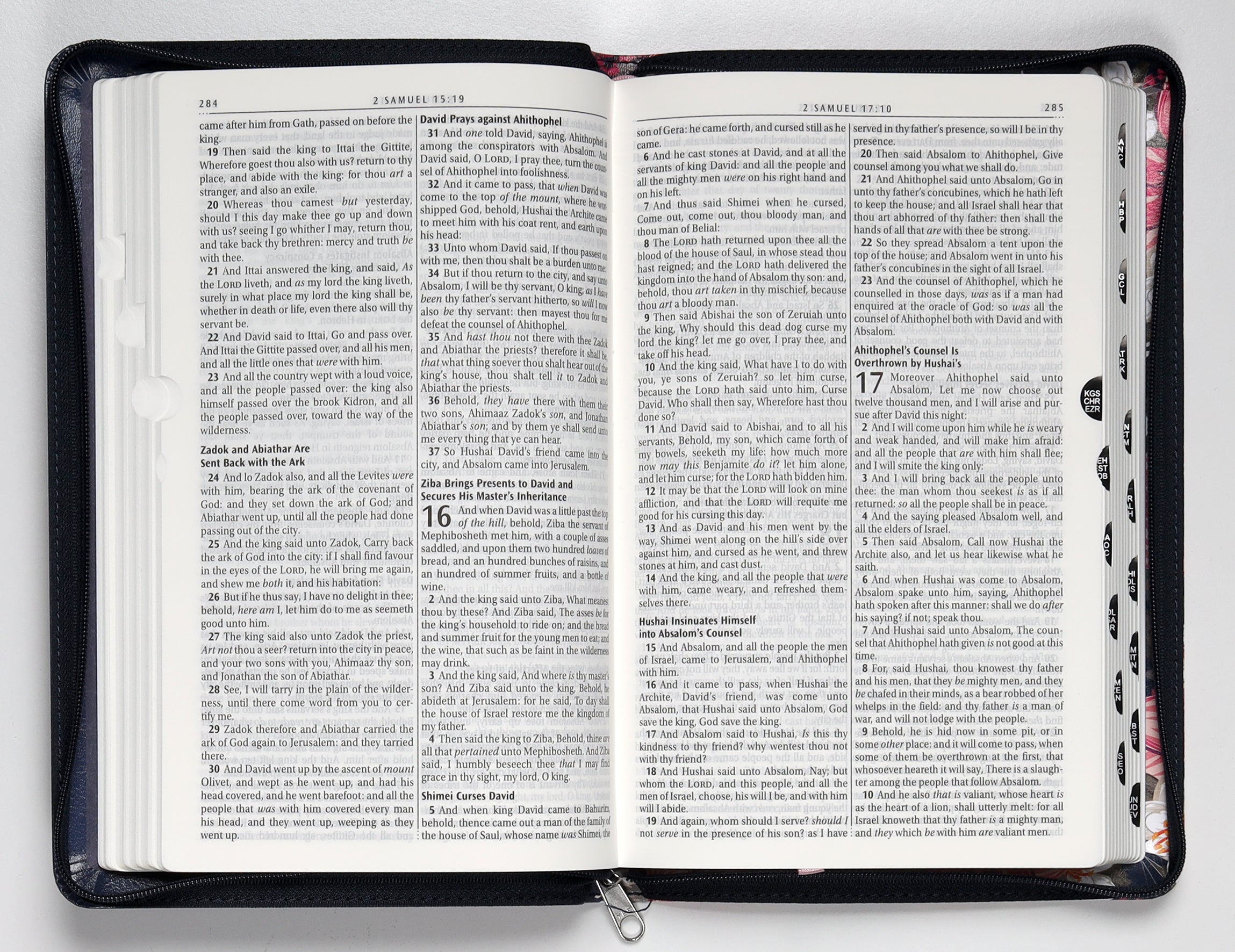 KJV Deluxe Gift Bible Blue Floral With Zipper and Thumb Index (Red Letter Edition)