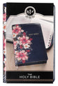 KJV Deluxe Gift Bible Blue Floral With Zipper and Thumb Index (Red Letter Edition)