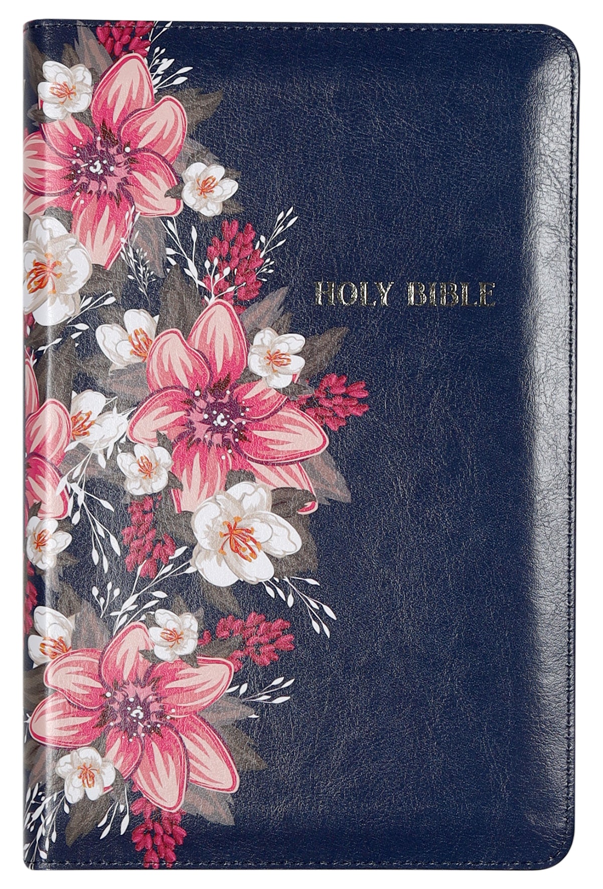 KJV Deluxe Gift Bible Blue Floral With Zipper and Thumb Index (Red Letter Edition)