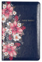 KJV Deluxe Gift Bible Blue Floral With Zipper and Thumb Index (Red Letter Edition)