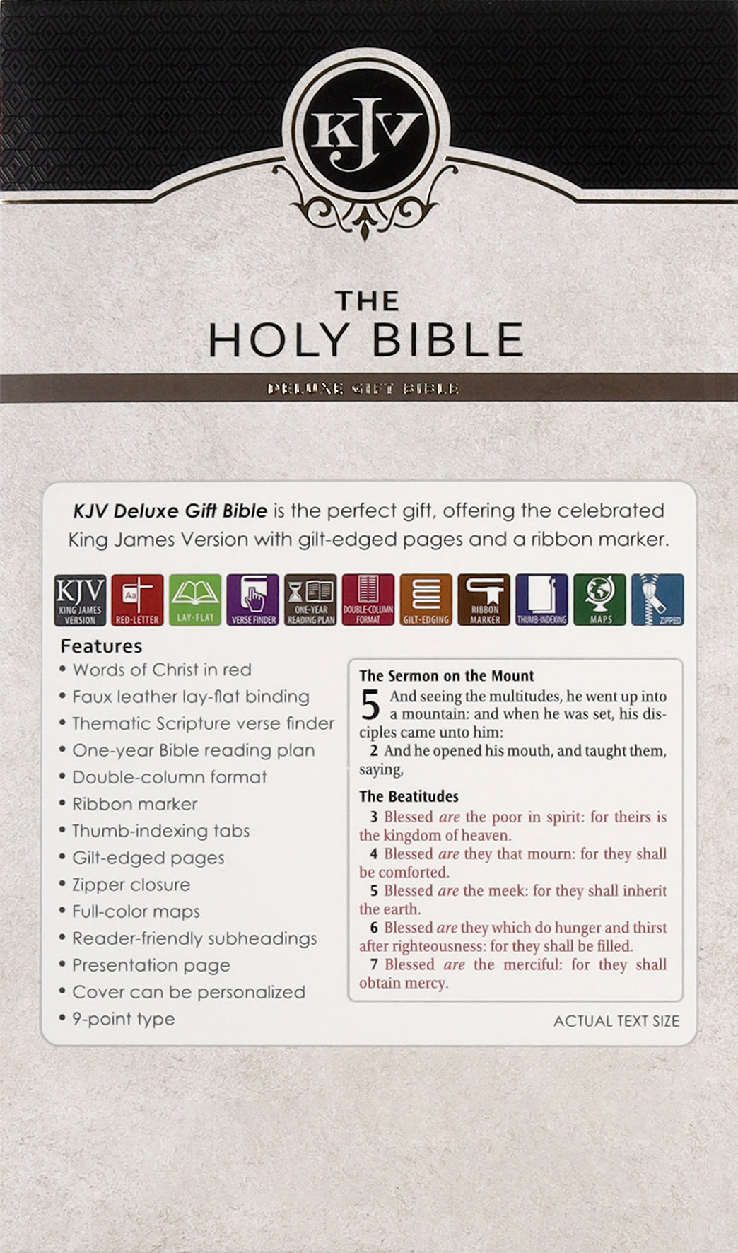 KJV Deluxe Gift Bible Blue Floral With Zipper and Thumb Index (Red Letter Edition)