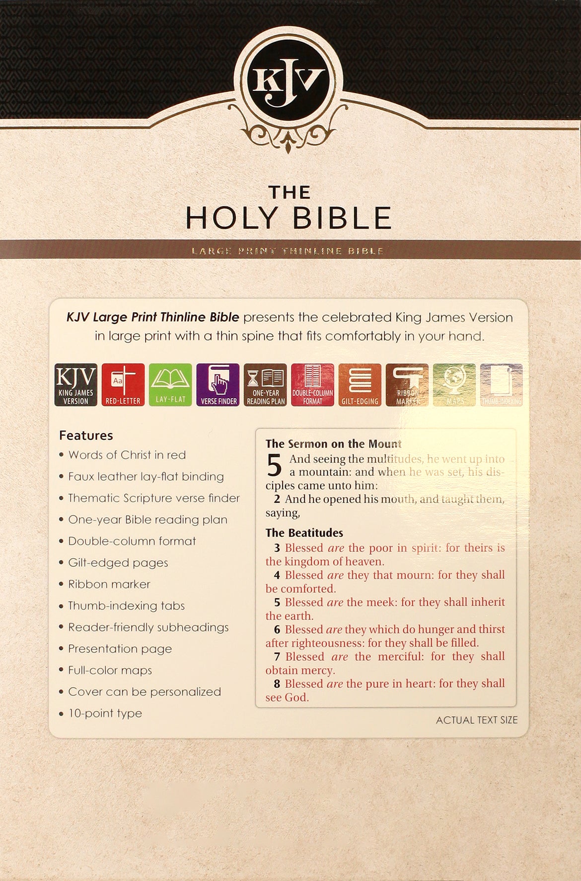 KJV Large Print Thinline Bible Purple Floral Thumb Index (Red Letter Edition)
