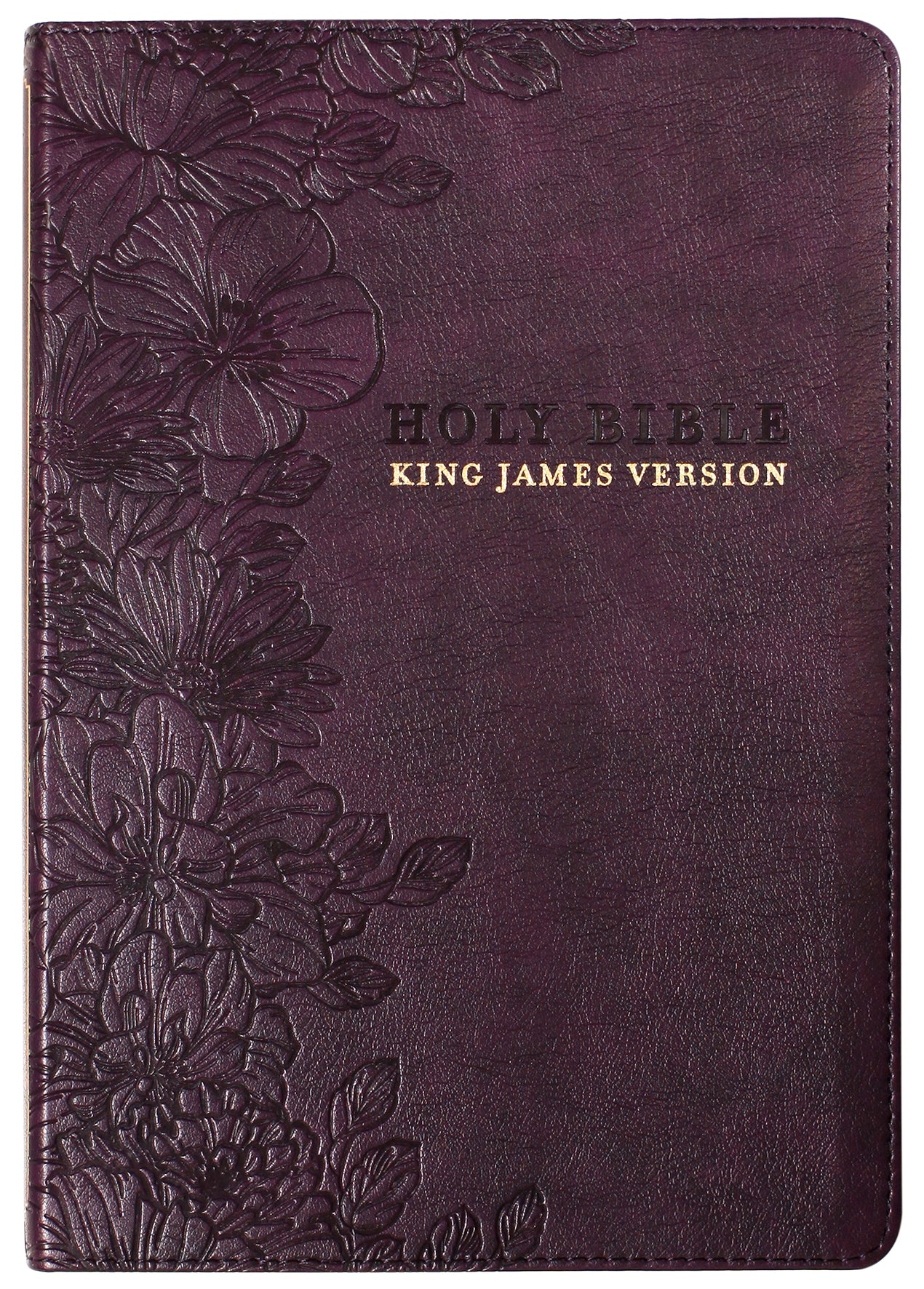 KJV Large Print Thinline Bible Purple Floral Thumb Index (Red Letter Edition)