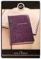 KJV Large Print Thinline Bible Purple Floral Thumb Index (Red Letter Edition)