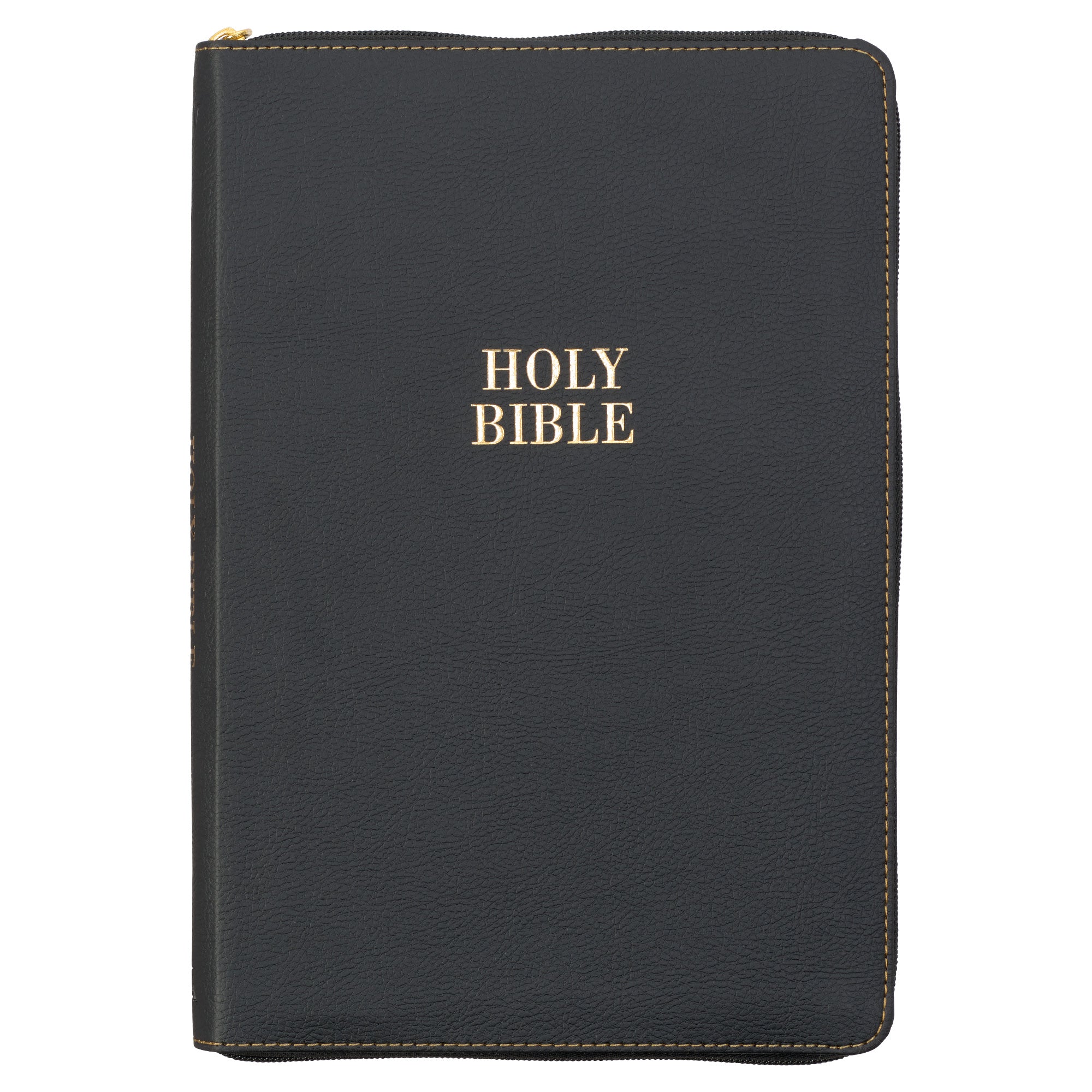 KJV Large Print Thinline Bible Black With Zipper and Thumb Index (Red Letter Edition)