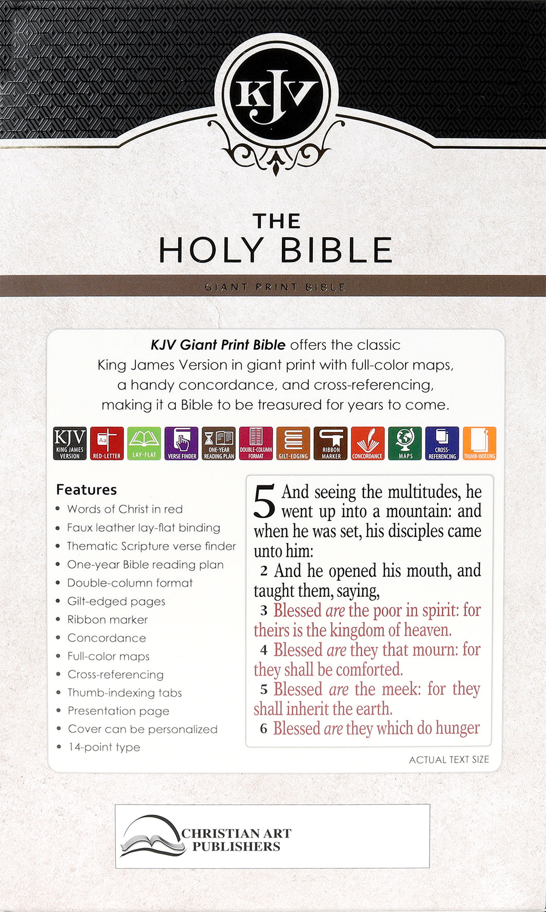 KJV Giant Print Bible Two-Tone Black Thumb Index (Red Letter Edition)
