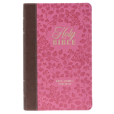 KJV Giant Print Bible Brown/Pink Thumb Index (Red Letter Edition)