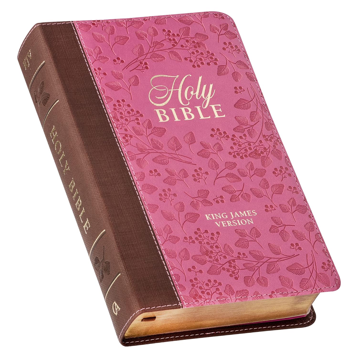 KJV Giant Print Bible Brown/Pink Thumb Index (Red Letter Edition)