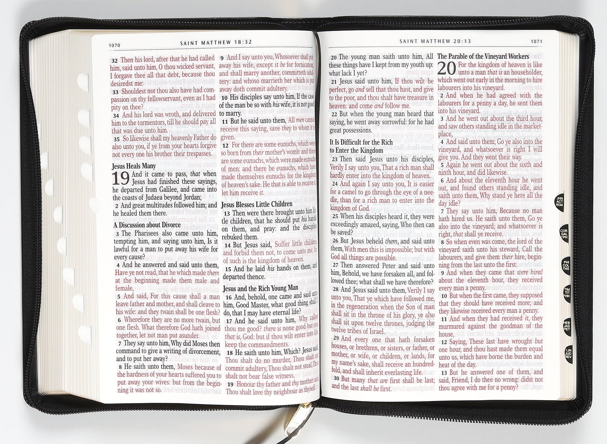 KJV Giant Print Full-Size Bible Black With Zipper Thumb Index (Red Letter Edition)