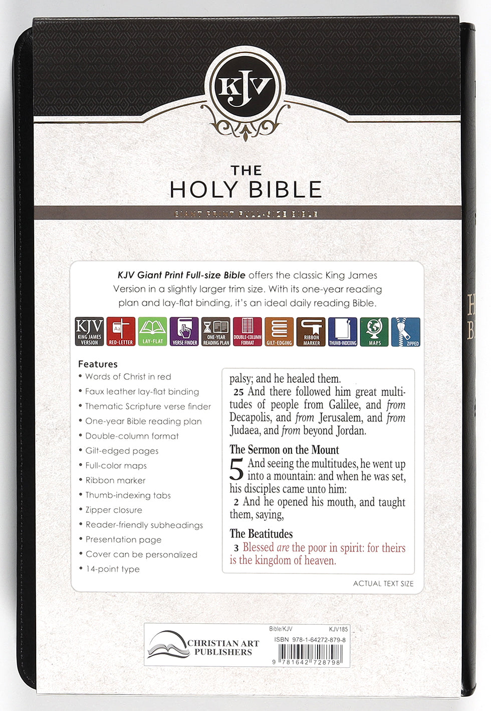 KJV Giant Print Full-Size Bible Black With Zipper Thumb Index (Red Letter Edition)