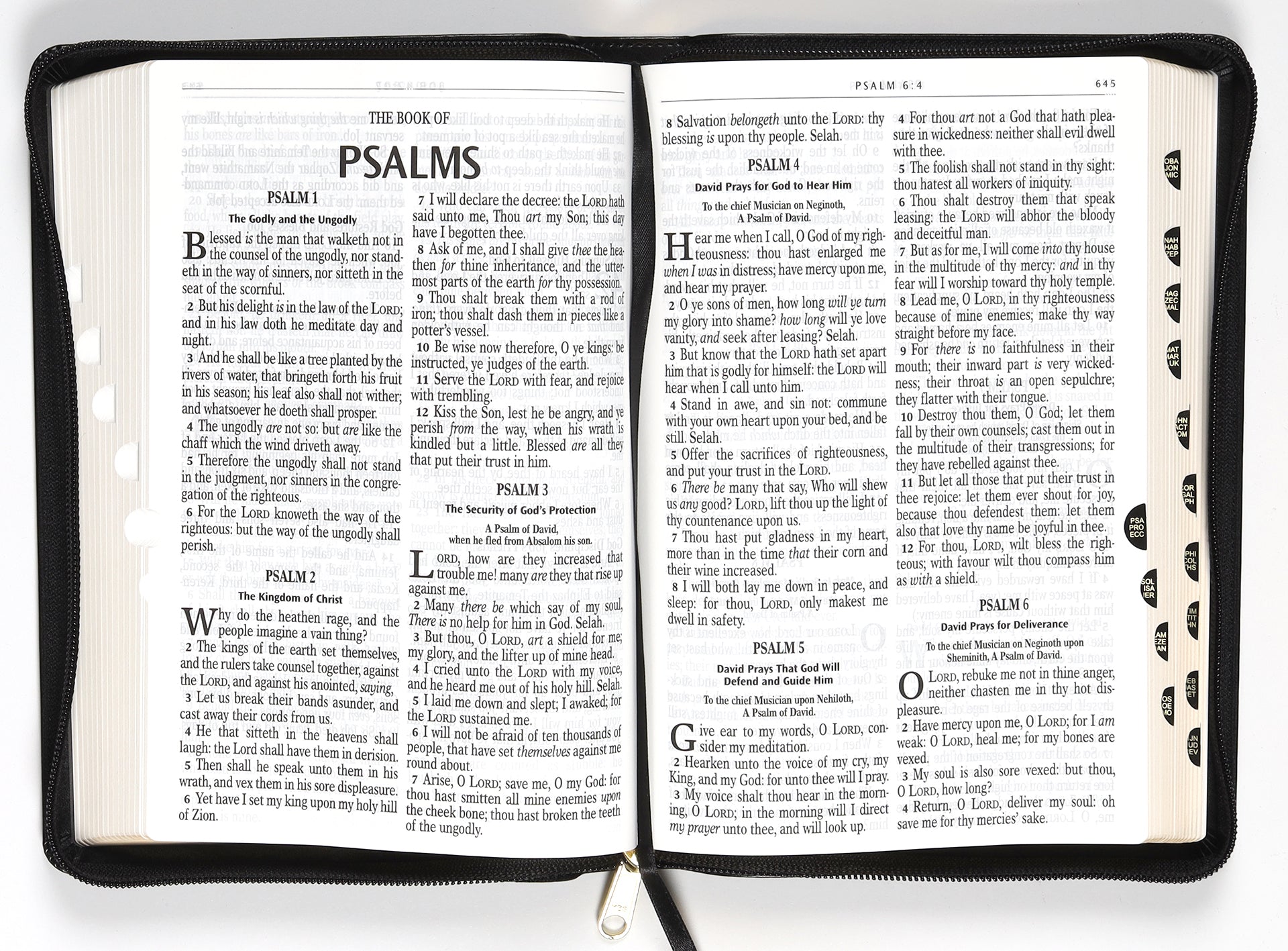 KJV Giant Print Full-Size Bible Black With Zipper Thumb Index (Red Letter Edition)
