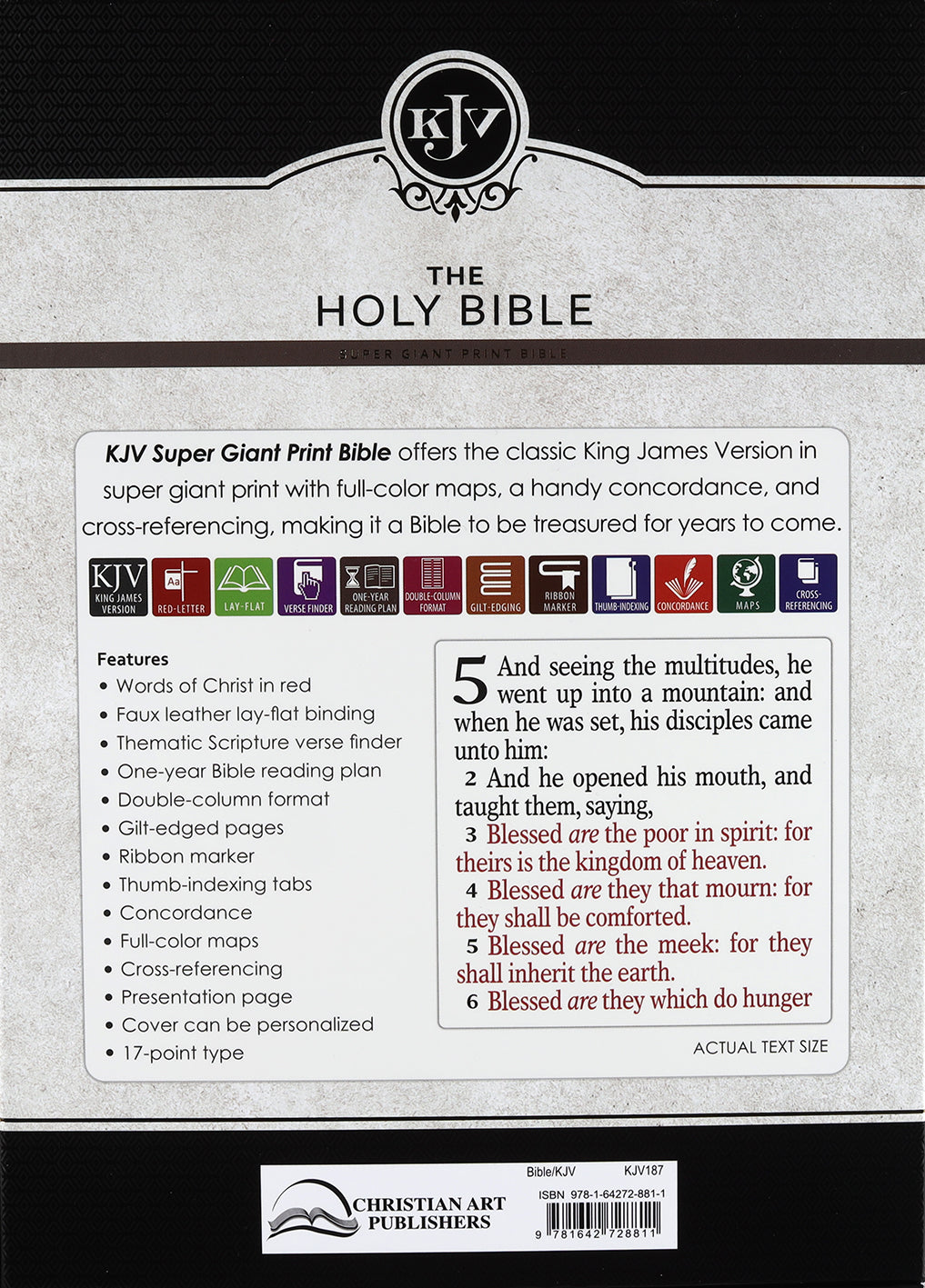 KJV Super Giant Print Bible Two-Tone Gray Thumb Index (Red Letter Edition)