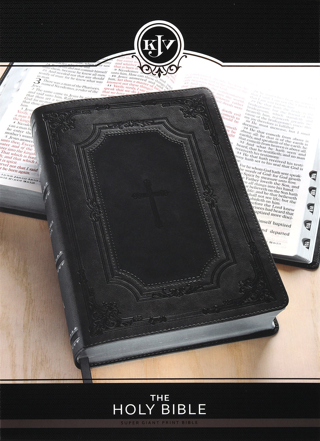KJV Super Giant Print Bible Two-Tone Gray Thumb Index (Red Letter Edition)