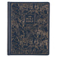 KJV Large Print Note-Taking Bible Navy Blue Floral (Black Letter Edition)