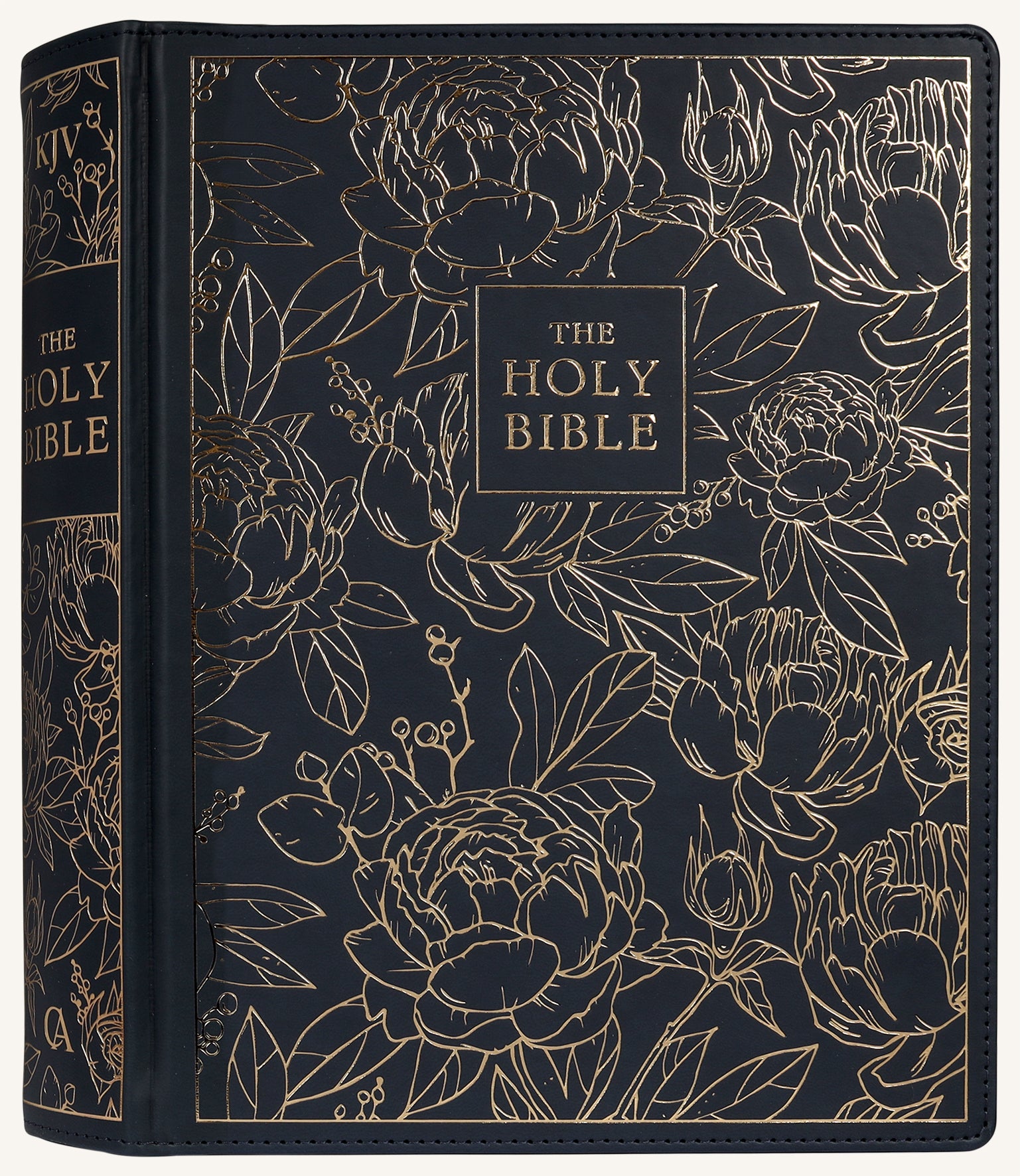 KJV Large Print Note-Taking Bible Navy Blue Floral (Black Letter Edition)