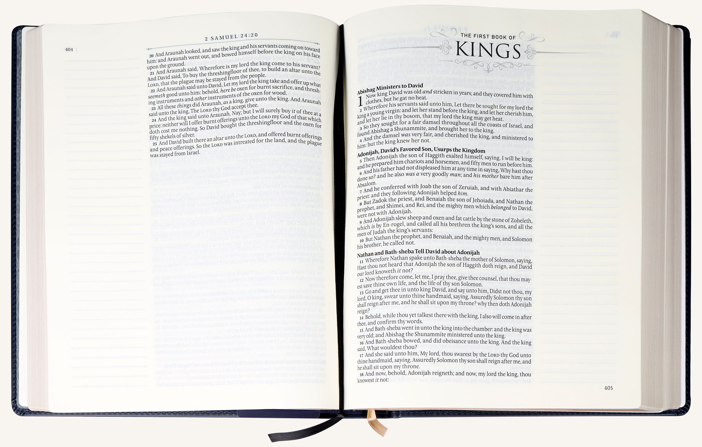 KJV Large Print Note-Taking Bible Navy Blue Floral (Black Letter Edition)