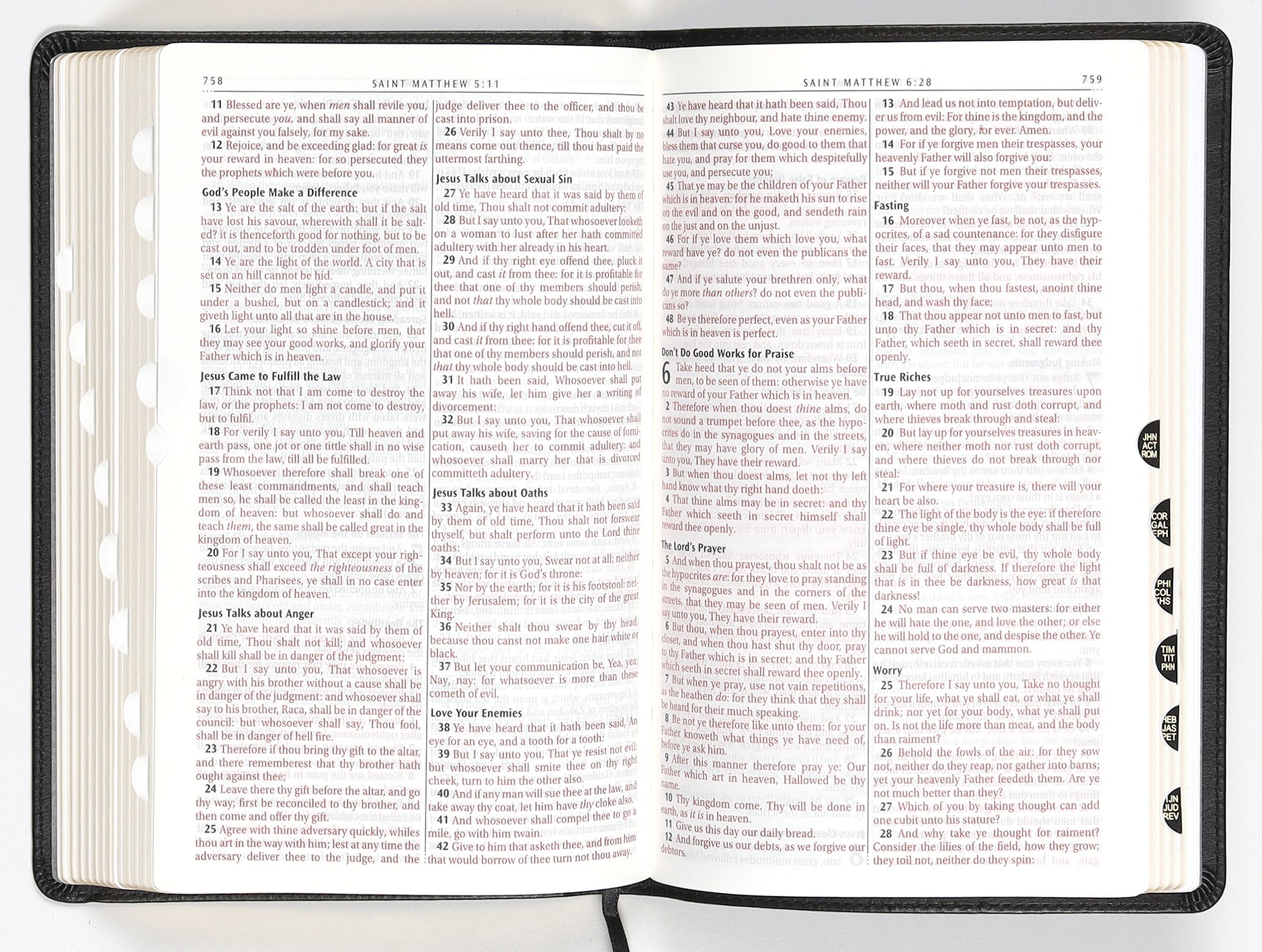 KJV Deluxe Gift Bible Black Cross Thumb Index (Red Letter Edition) (Red Letter Edition)