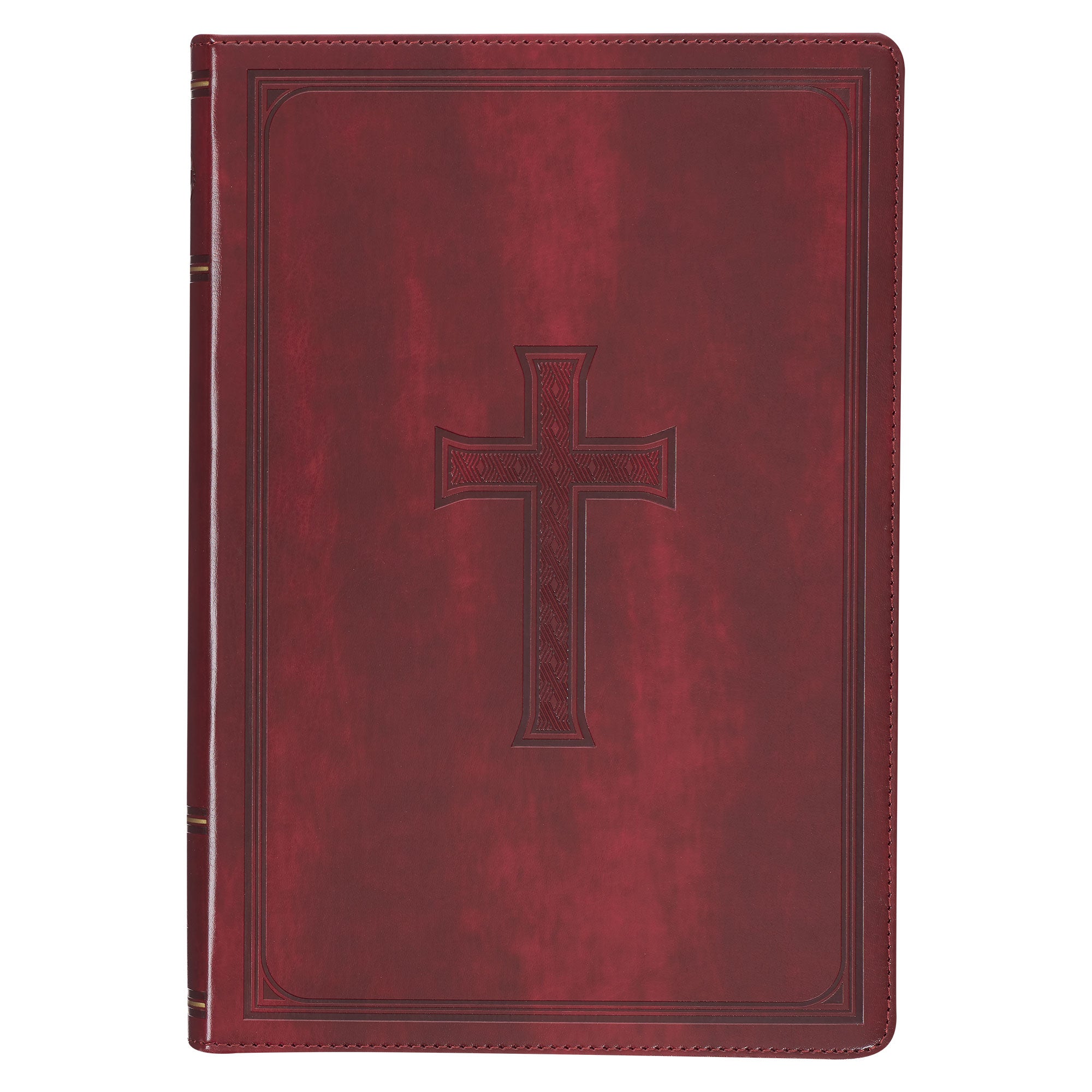KJV Large Print Thinline Bible Thumb Index Burgundy Cross (Red Letter Edition)
