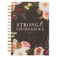 Journal: Strong & Courageous Dark Floral (Joshua 1:9)