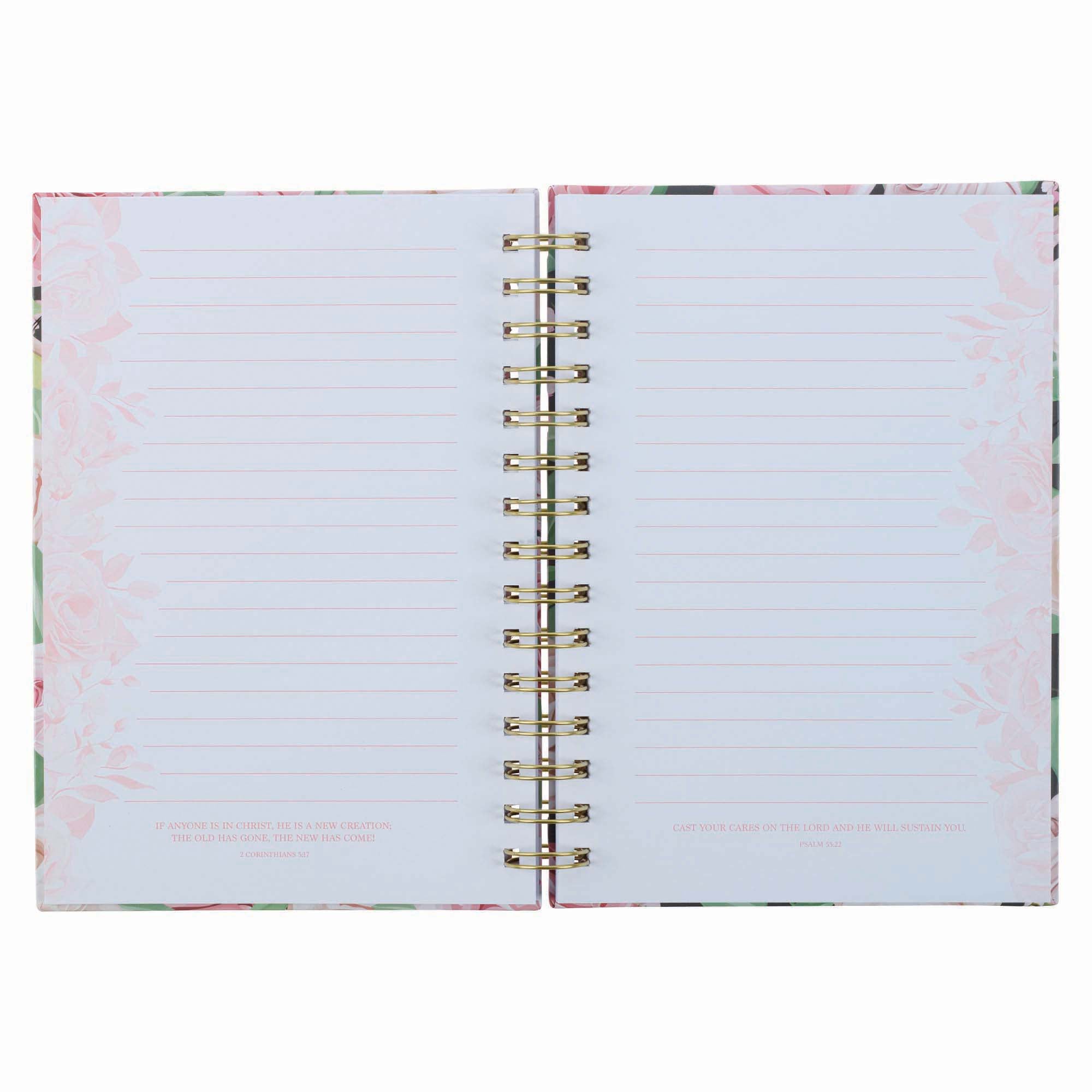 Journal: Every Good and Perfect Gift is From Above Brown/Pink Roses (James 1:17)