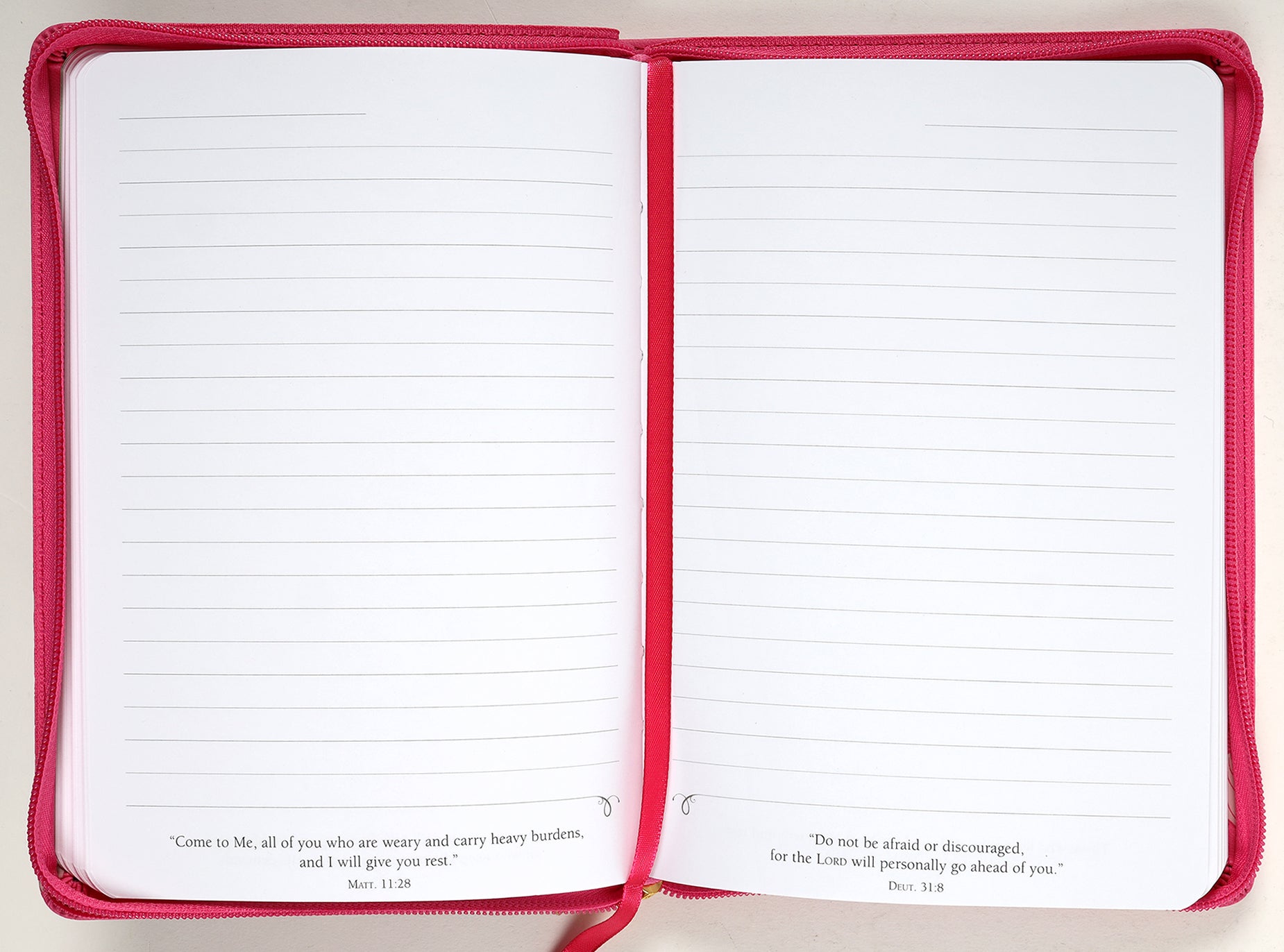 Journal Zippered: God Works For the Good, Bright Pink Sunflowers (Rom. 8:28)