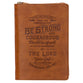 Journal Zippered: Be Strong & Courageous, Tan (Joshua 1:9)