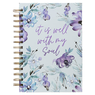 Journal: It is Well With My Soul, Blue/Purple Floral
