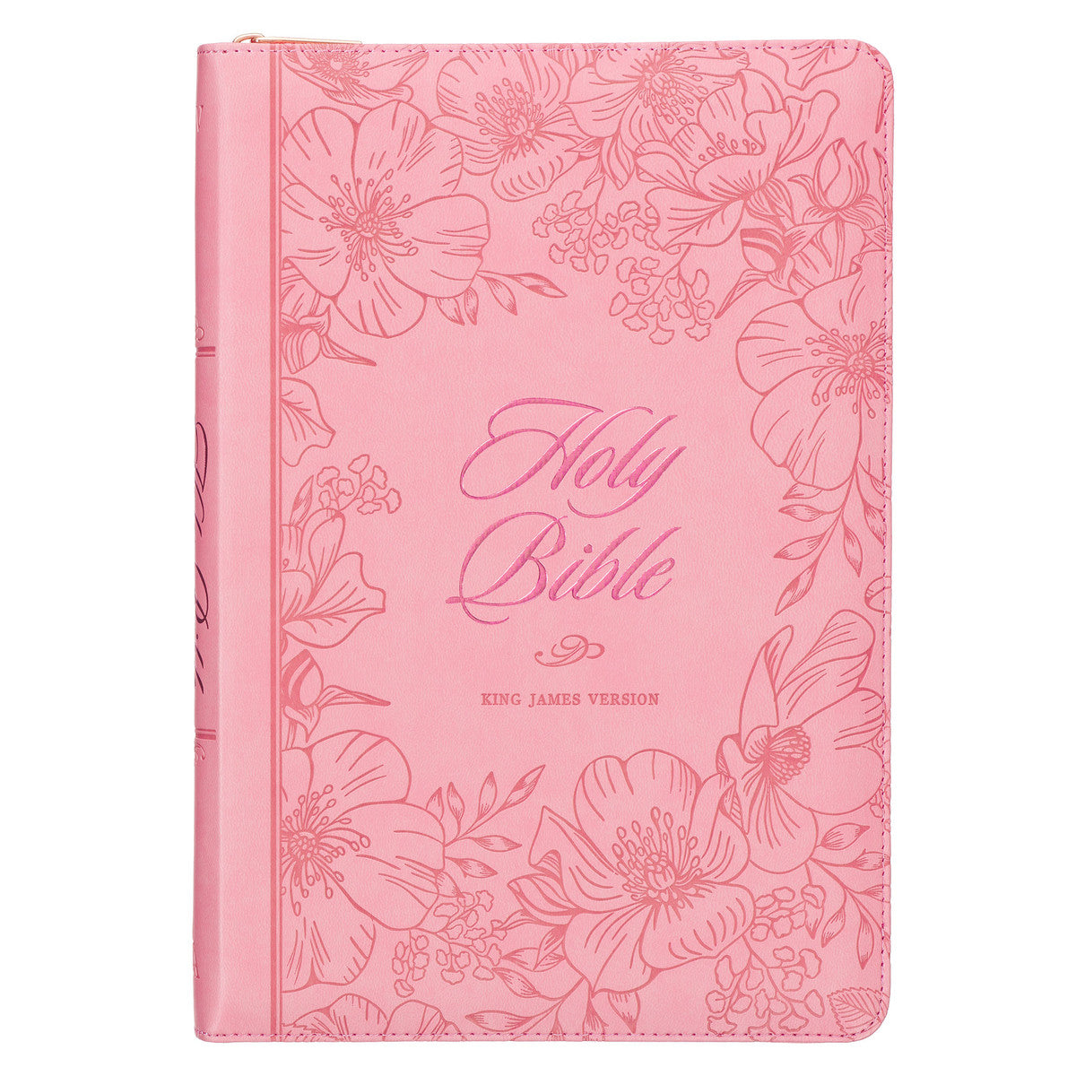 KJV Large Print Thinline Bible Zipper Closure Thumb Index Pink (Red Letter Edition)