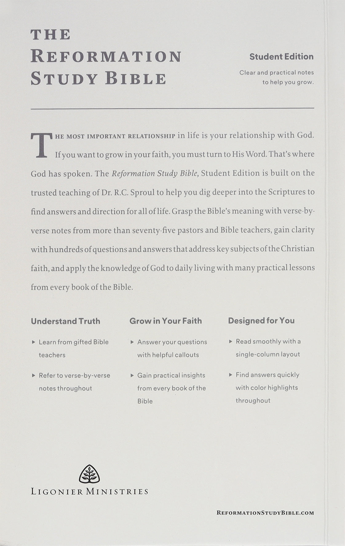 ESV Reformation Study Bible Student Edition Gray