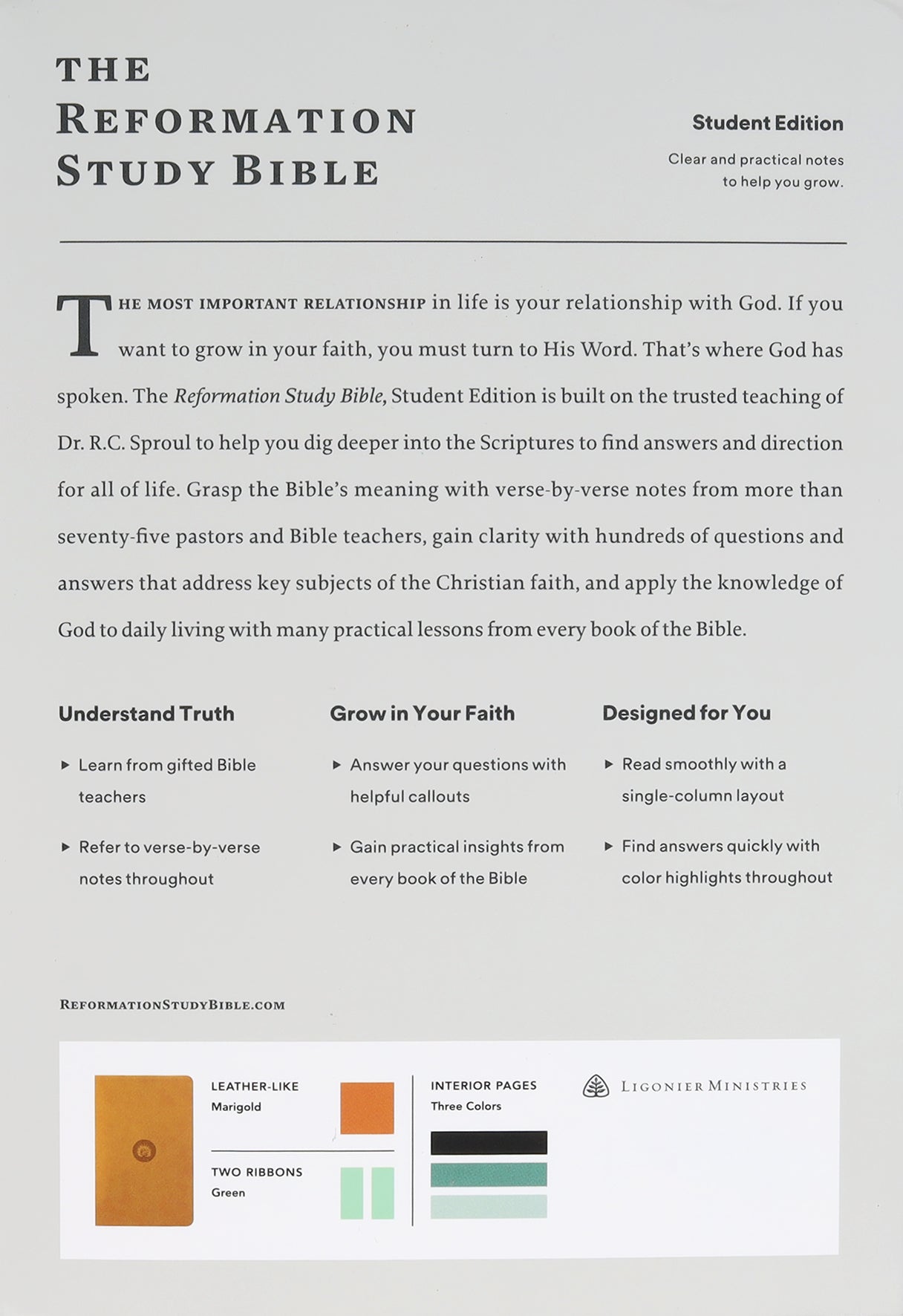 ESV Reformation Study Bible Student Edition Marigold
