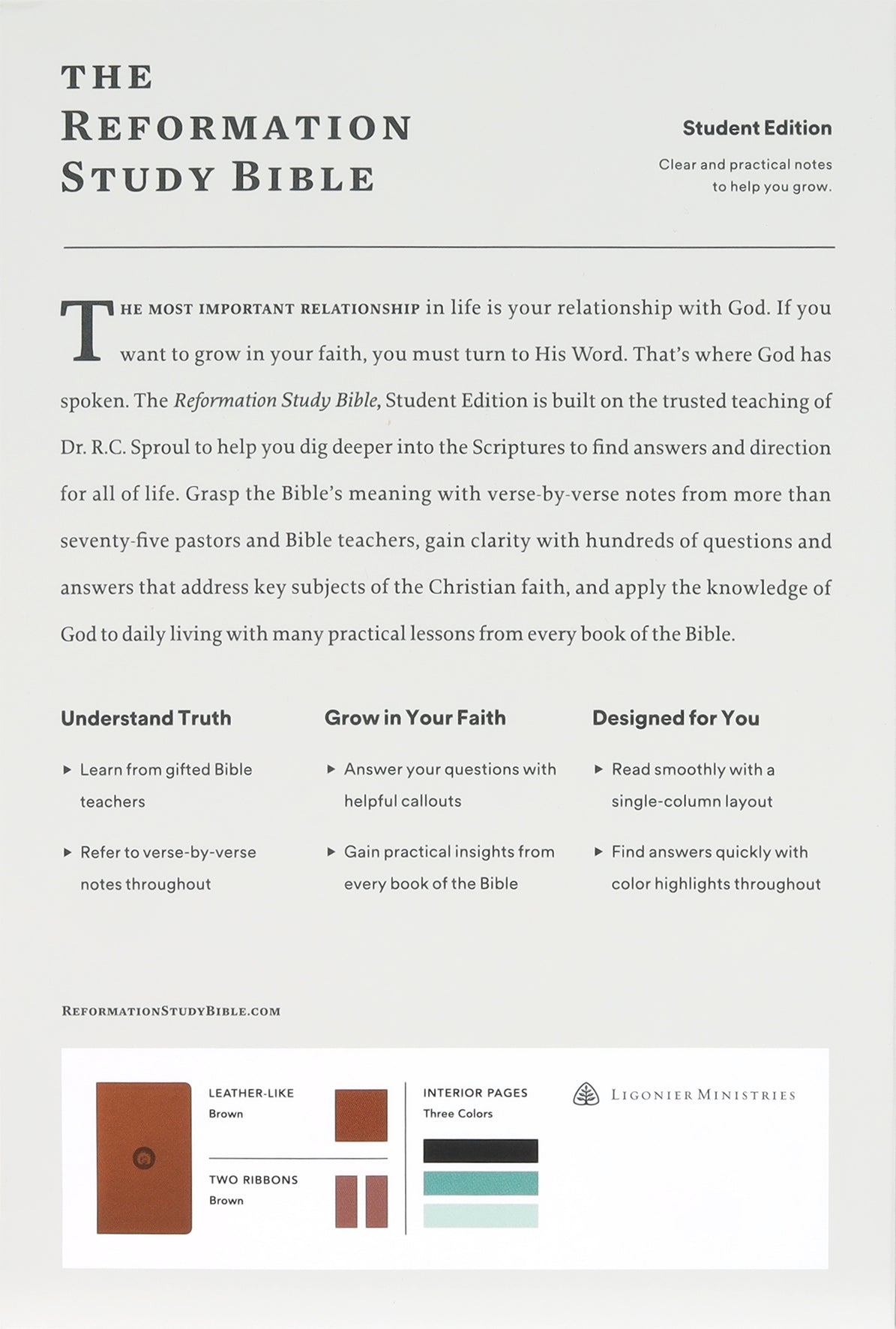 ESV Reformation Study Bible Student Edition Brown