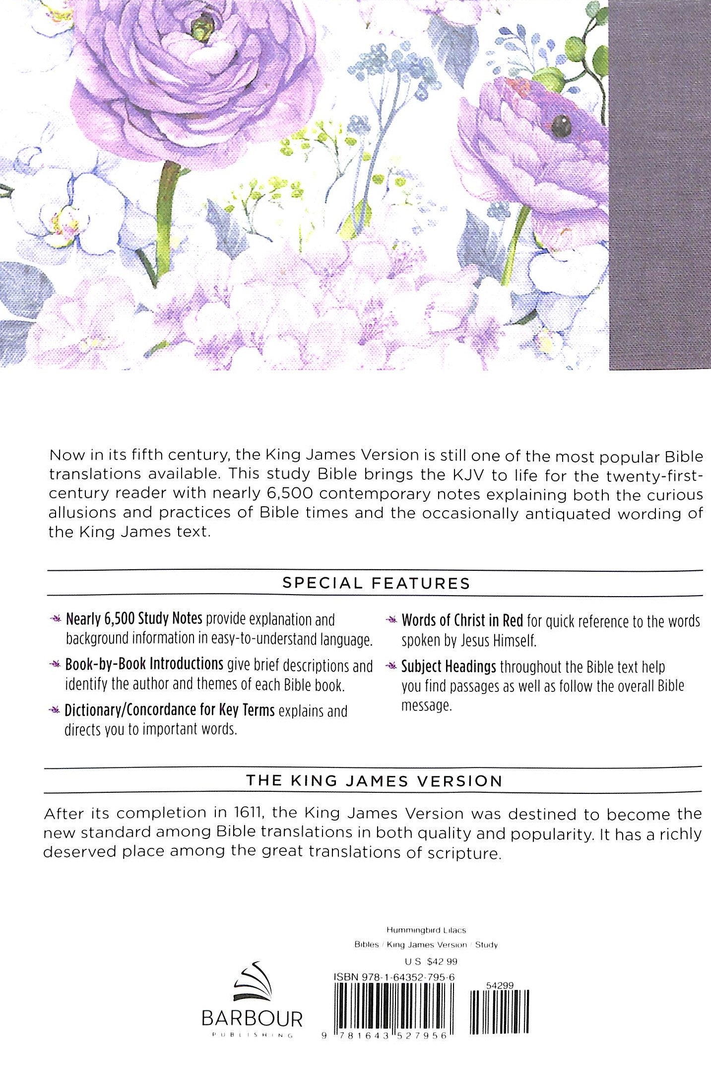 KJV Study Bible Large Print Hummingbird Lilacs (Red Letter Edition)