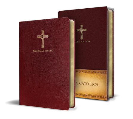 Biblia Catolica En Espanol Simil Piel Vinotinto Tamano Compacto/Catholic Bible Spanish Wine Compact