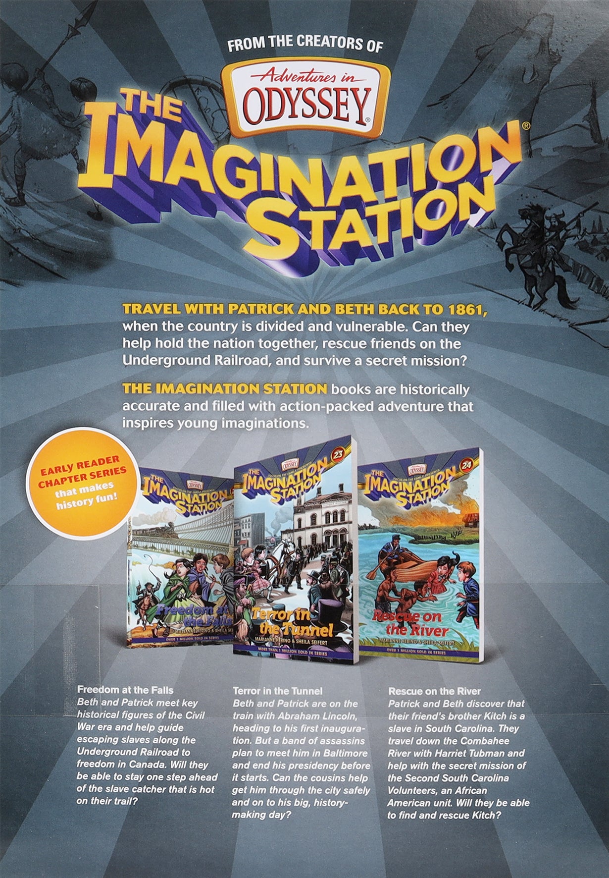 Imagination Station Books (3 Pack): Freedom At the Falls/Terror in the Tunnel/Rescue on the River (Adventures In Odyssey Imagination Station (Aio) Series)