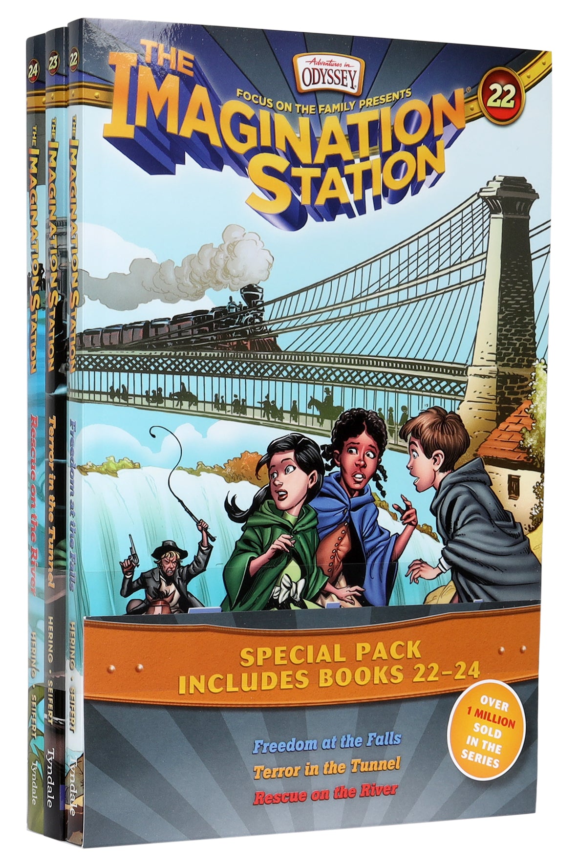 Imagination Station Books (3 Pack): Freedom At the Falls/Terror in the Tunnel/Rescue on the River (Adventures In Odyssey Imagination Station (Aio) Series)