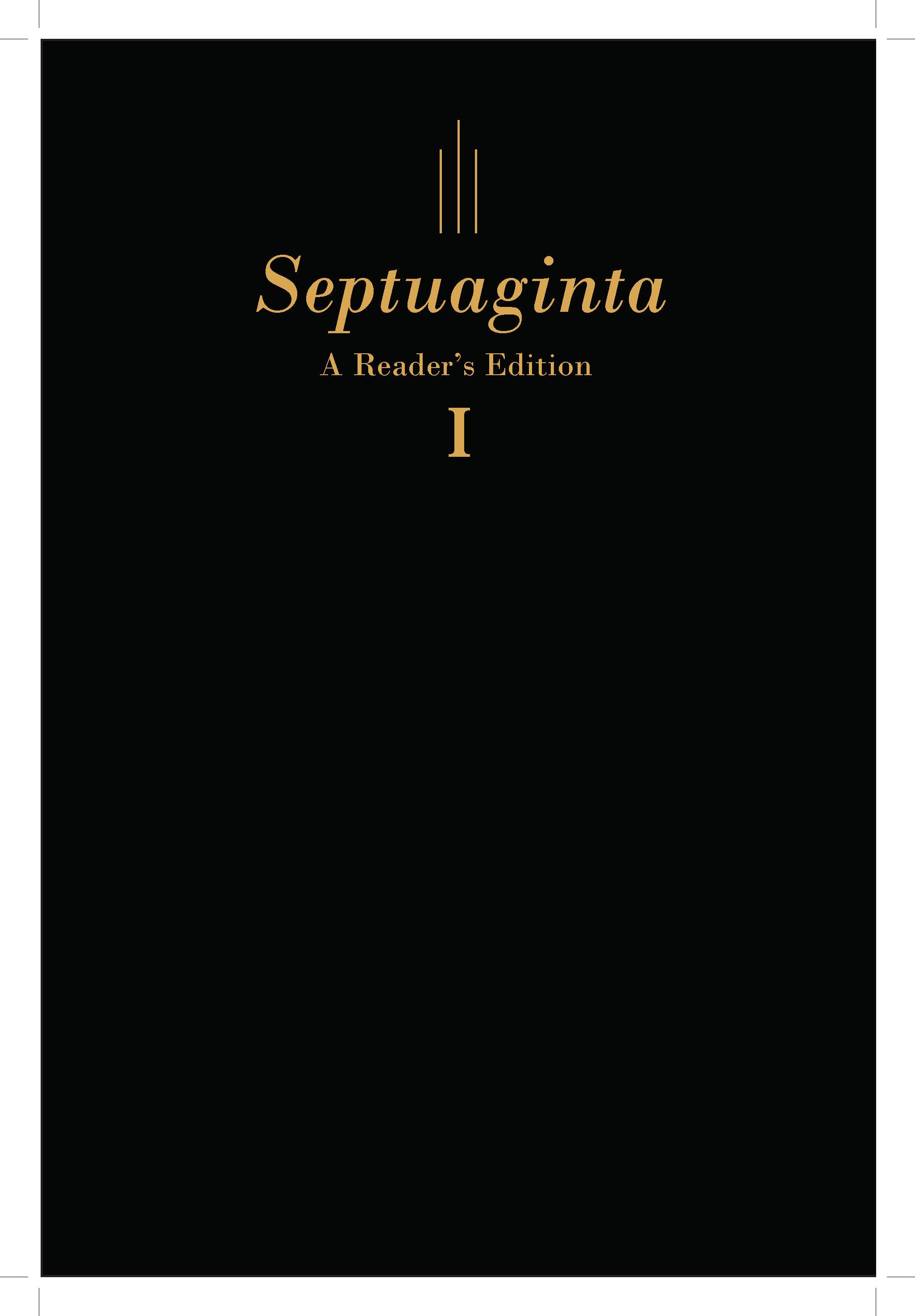 Septuaginta: A Reader's Editon Black (2 Vol Set)