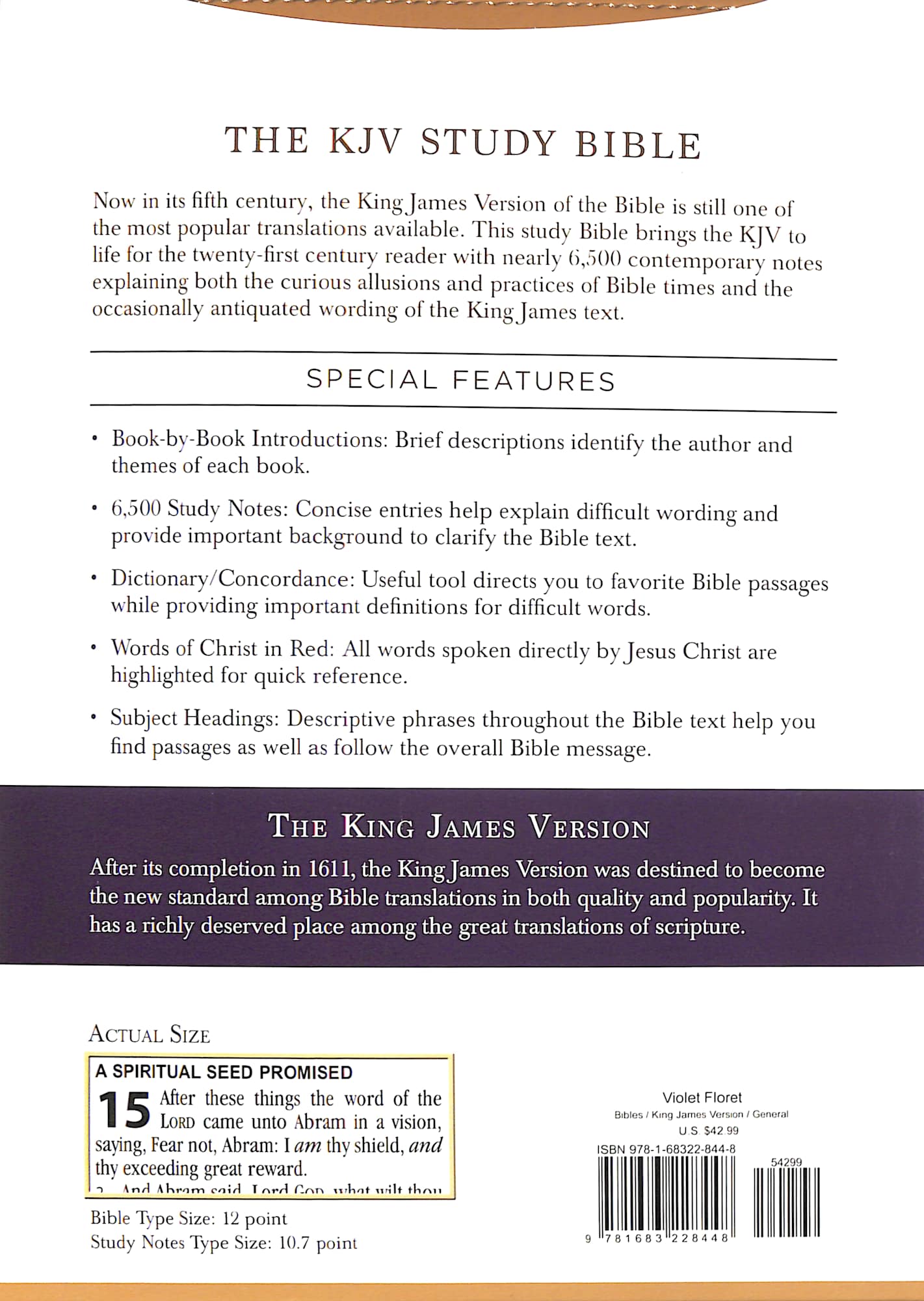 KJV Study Bible Large Print Violet Floret (Red Letter Edition)