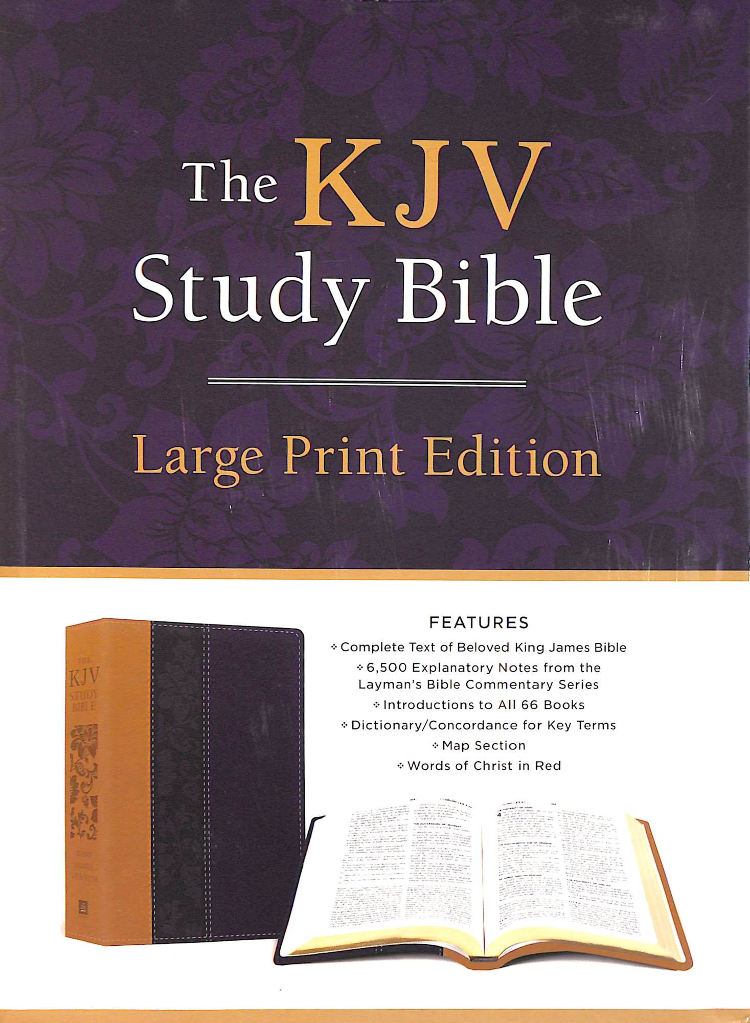 KJV Study Bible Large Print Violet Floret (Red Letter Edition)