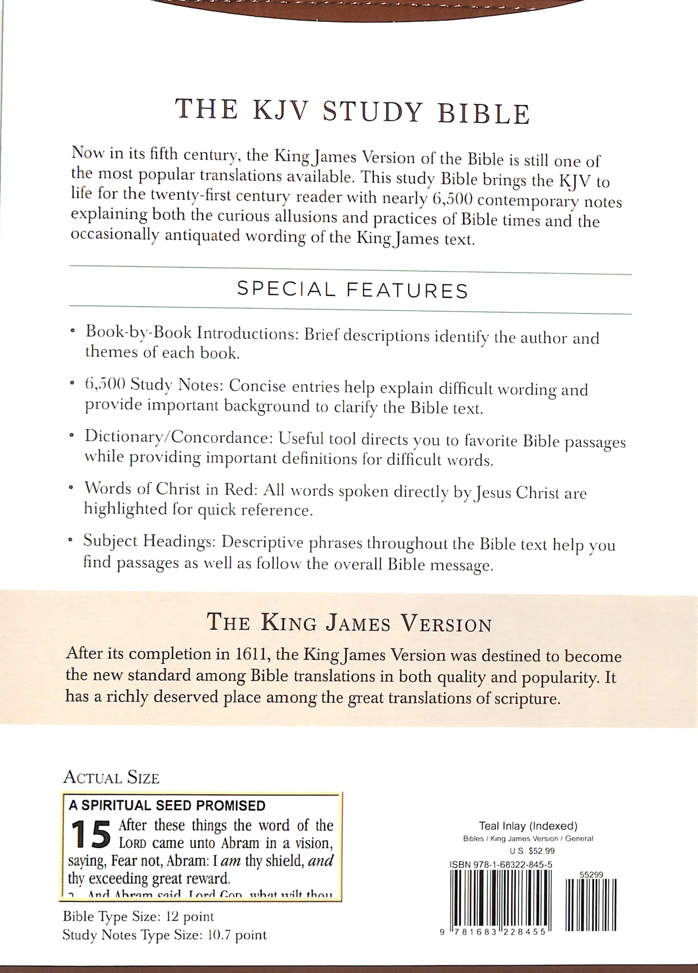KJV Study Bible Large Print Indexed Teal Inlay (Red Letter Edition)