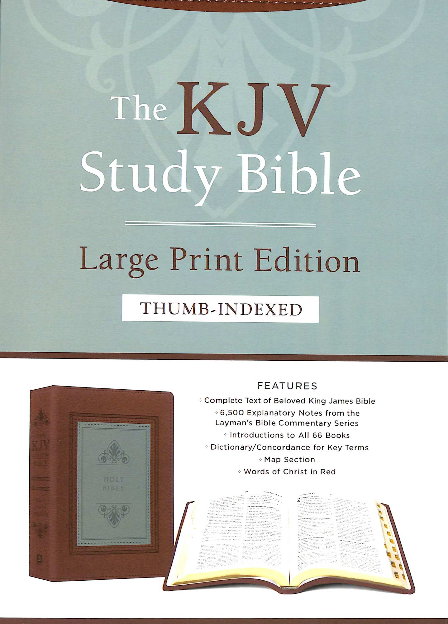 KJV Study Bible Large Print Indexed Teal Inlay (Red Letter Edition)