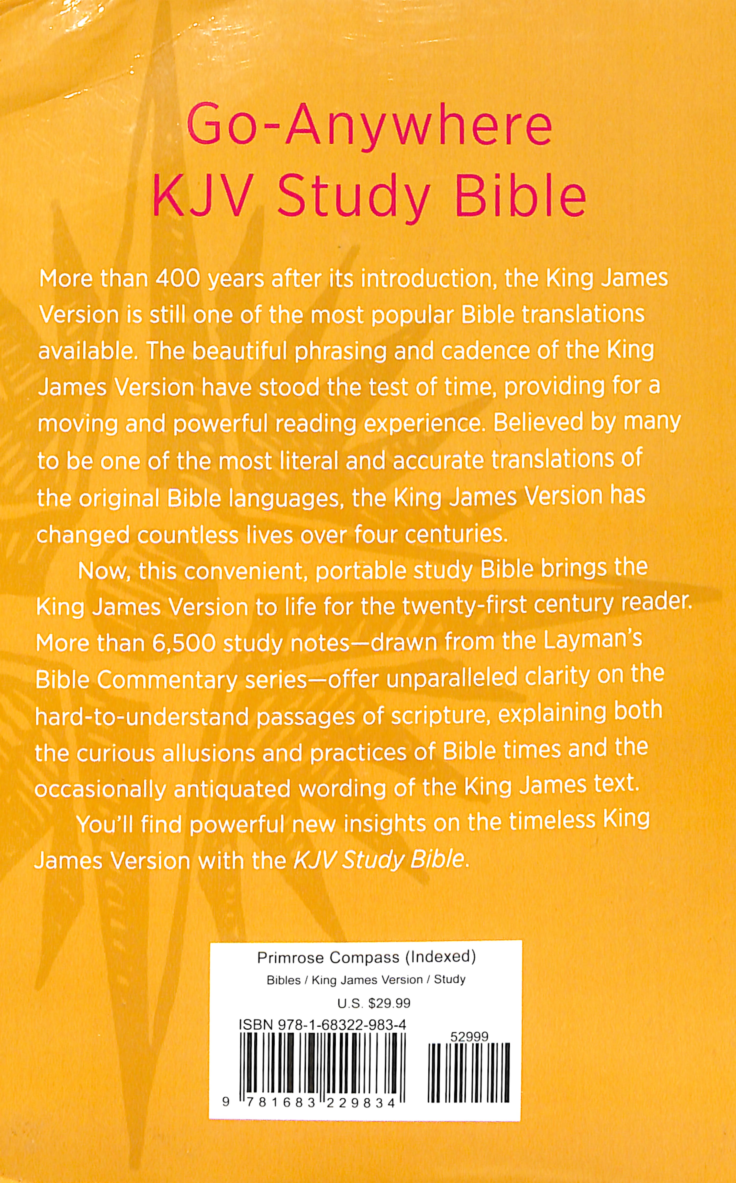 KJV Go-Anywhere Study Bible Primrose Compass