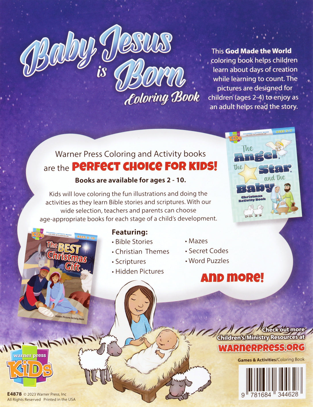 Baby Jesus is Born Coloring Book (Ages 2-4) (Warner Press Colouring/activity Under 5's Series)