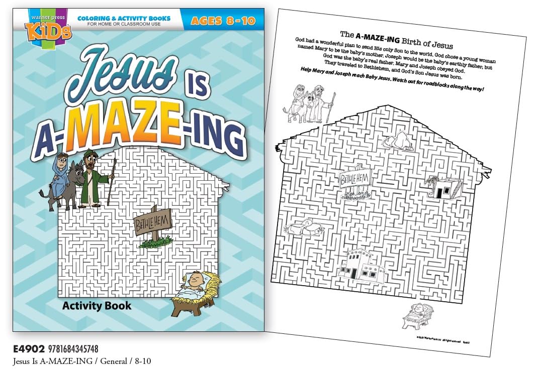 Jesus Is A-MAZE-ING Coloring Activity Book (Ages 8-10, Reproducible) (Warner Press Colouring & Activity Books Series)