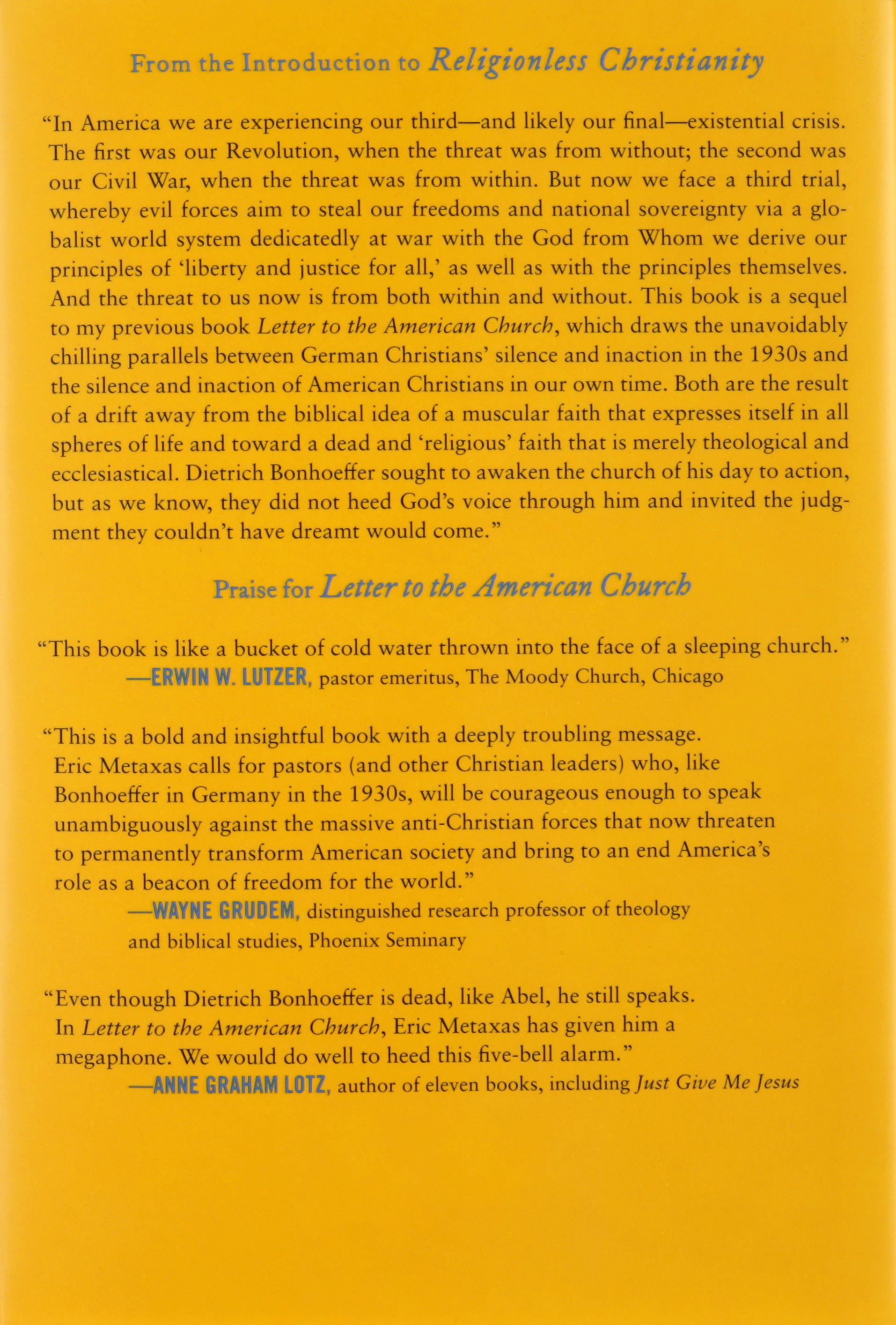 Religionless Christianity: God's Answer to Evil