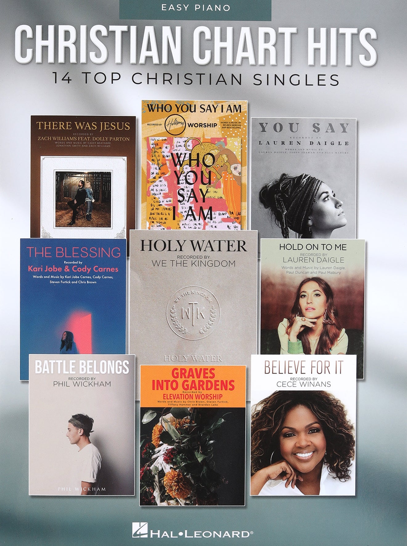 Christian Chart Hits: 14 Top Christian Singles Arranged For Easy Piano With Lyrics (Music Book)
