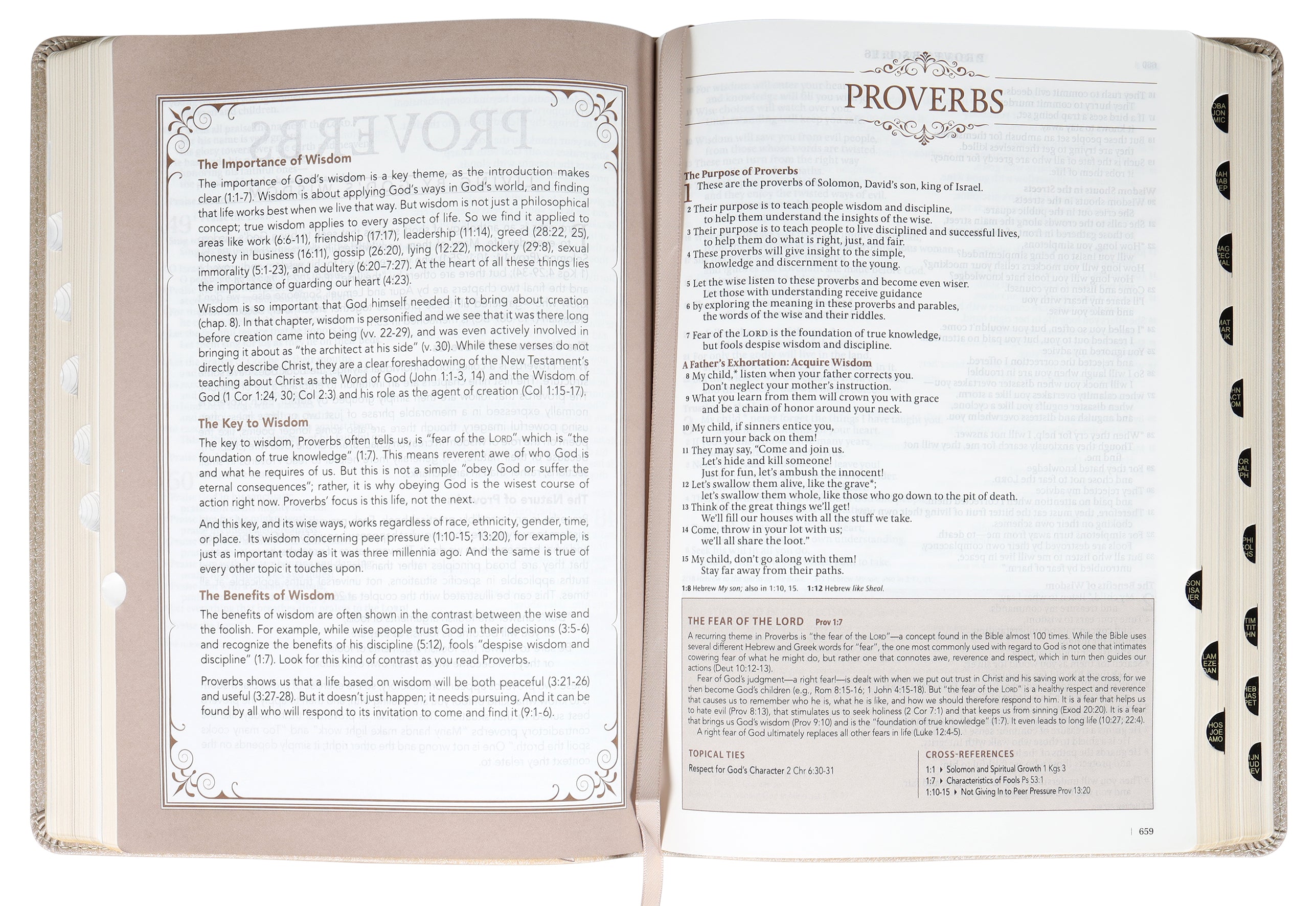 NLT Spiritual Growth Bible Pearled Ivory Indexed