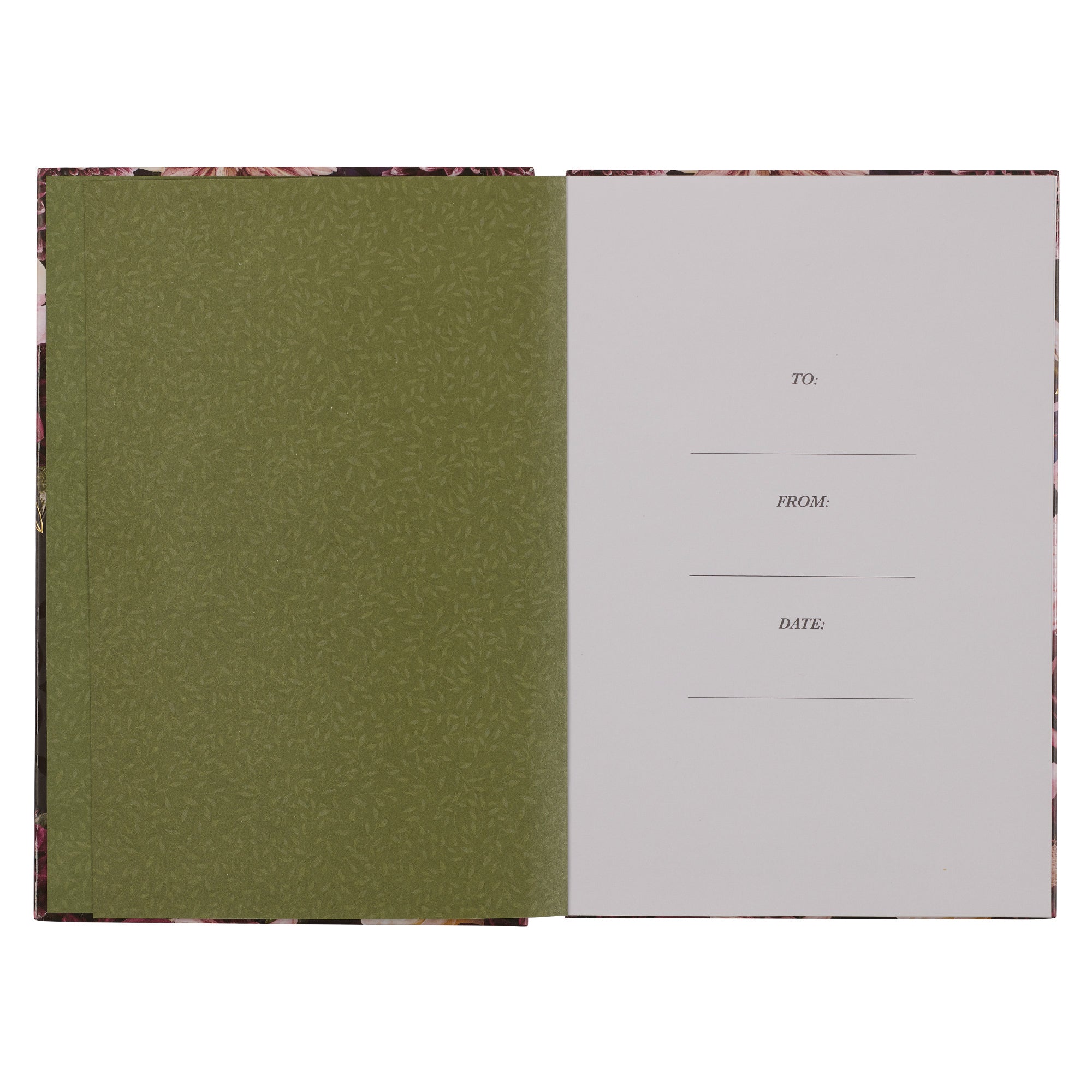 Quarter-Bound Journal: All Things Are Possible Burgundy Floral (Matt. 19:26)