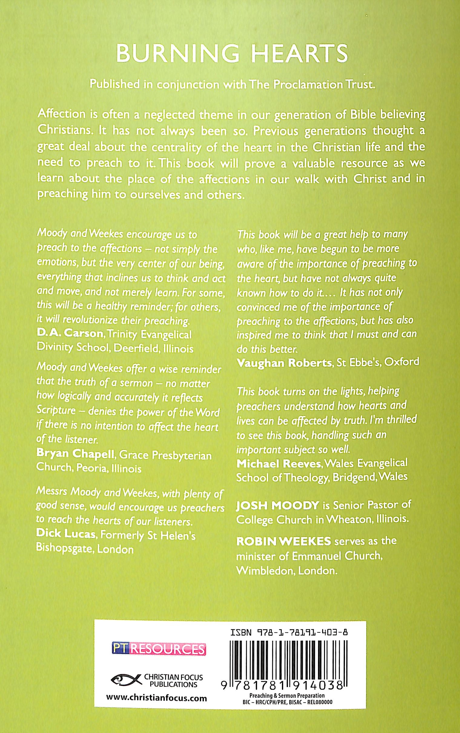 Burning Hearts: Preaching to the Affections (Proclamation Trust's "Preaching The Bible" Series)