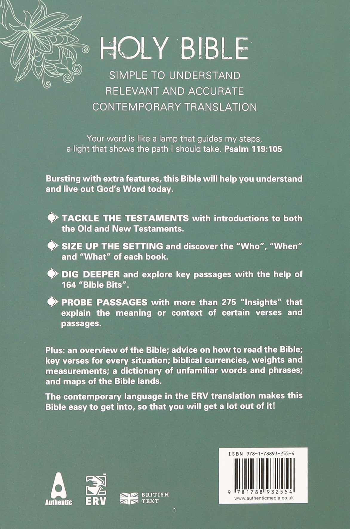 ERV Anglicised Bible Floral